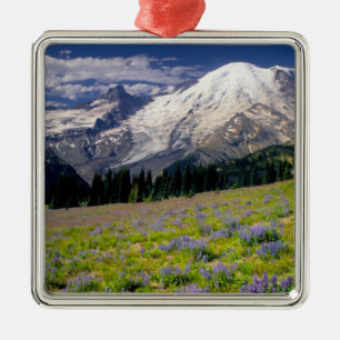 USA, Washington, Mt. Rainier National Park. Metal Tree Decoration