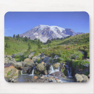 USA, Washington, Mt. Rainier NP, Mt. Rainier and 2 Mouse Mat