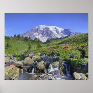 USA, Washington, Mt. Rainier NP, Mt. Rainier and 2 Poster