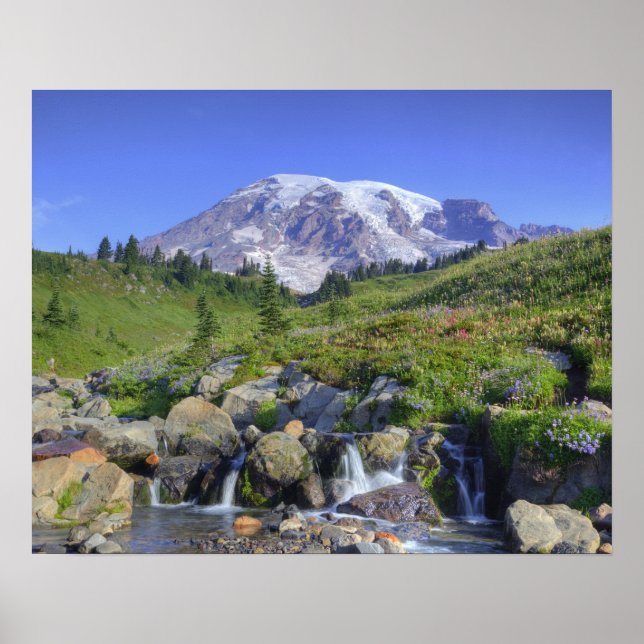 USA, Washington, Mt. Rainier NP, Mt. Rainier and 2 Poster (Front)