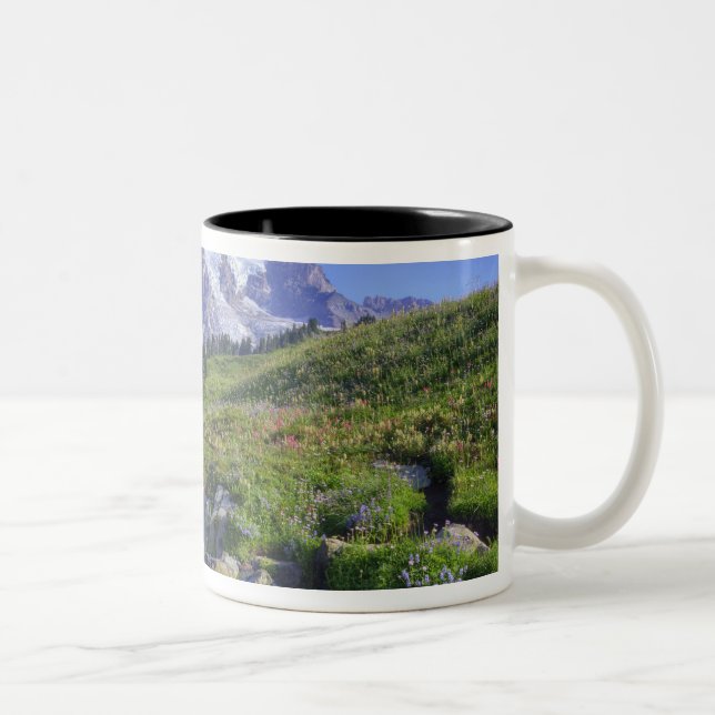 USA, Washington, Mt. Rainier NP, Mt. Rainier and 2 Two-Tone Coffee Mug (Right)