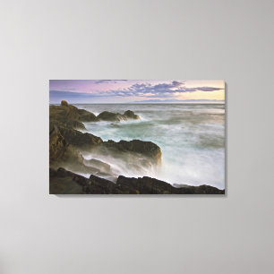 USA, Washington, San Juan Islands. Waves crash Canvas Print