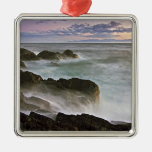 USA, Washington, San Juan Islands.  Waves crash Metal Tree Decoration