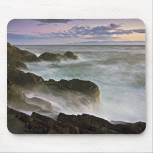 USA, Washington, San Juan Islands.  Waves crash Mouse Mat