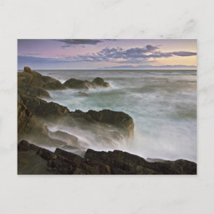 USA, Washington, San Juan Islands.  Waves crash Postcard