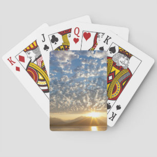 USA, Washington, Seabeck. Sunset Playing Cards
