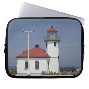 USA, Washington, Seattle, Alki Point Lighthouse, 2 Laptop Sleeve
