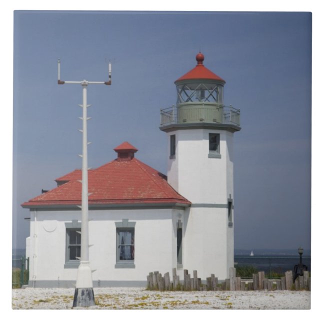 USA, Washington, Seattle, Alki Point Lighthouse, 2 Tile (Front)