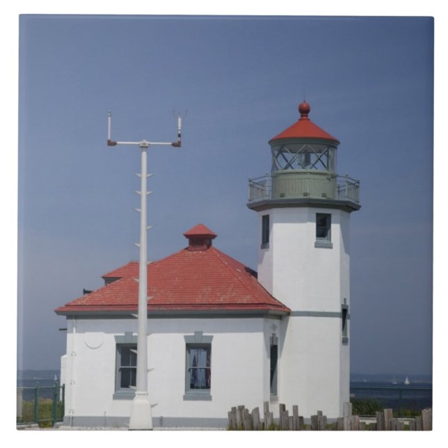 USA, Washington, Seattle, Alki Point Lighthouse, Tile (Front)