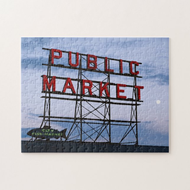 USA, Washington, Seattle, Pike Street Market Jigsaw Puzzle (Horizontal)