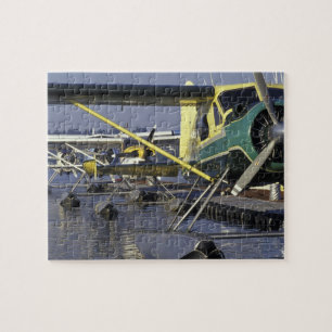 USA, Washington, Seattle, Seaplanes docked on Jigsaw Puzzle