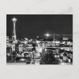 USA - Washington - Seattle - Space Needle in B&W Postcard