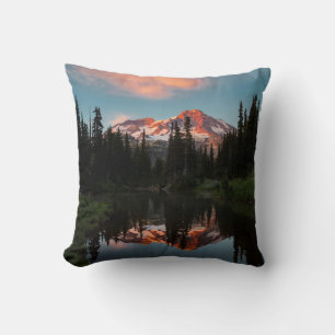 USA, Washington State. Mt. Rainier Reflected Cushion
