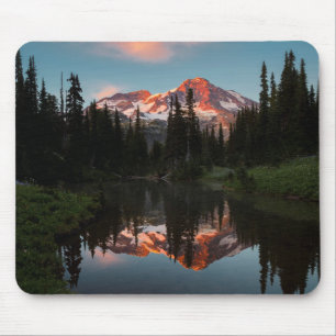 USA, Washington State. Mt. Rainier Reflected Mouse Mat
