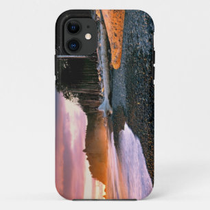 USA, Washington State, Olympic NP. Waves lap the iPhone 11 Case