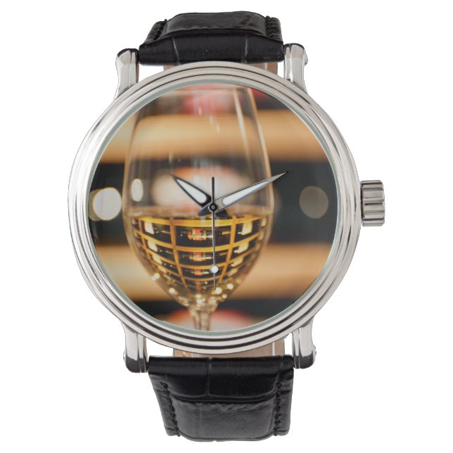 USA, Washington, Walla Walla. Wine Glass Watch (Front)