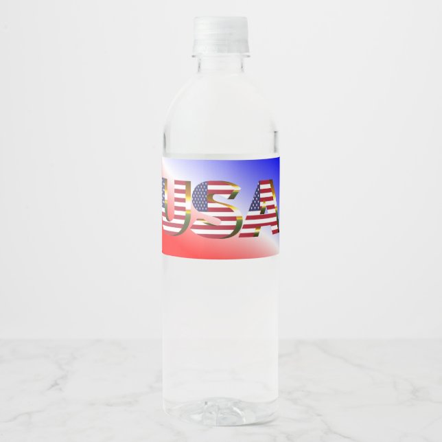 USA WATER BOTTLE LABEL (Front)