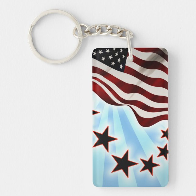 Usa wave flag key ring (Front)