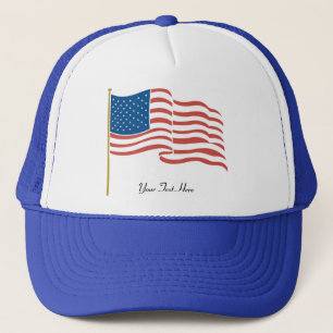 USA-Waving Flag Trucker Hat