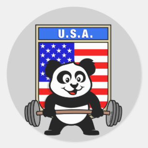 USA Weightlifting Panda Classic Round Sticker