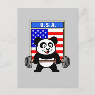 USA Weightlifting Panda Postcard