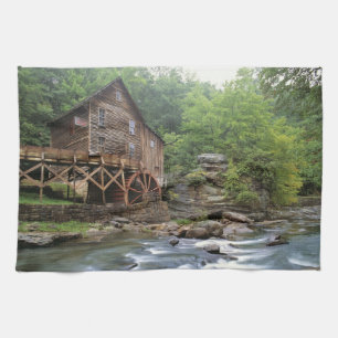 USA, West Virginia, Babcock SP. Rustic Glade Tea Towel