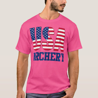 Usa With American Flag Archery Sports T-Shirt