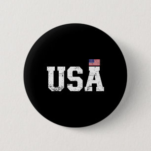 Usa With American Flag For Independence Day On 4th 6 Cm Round Badge