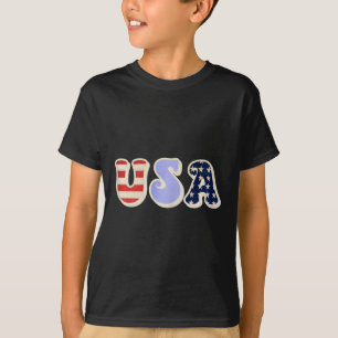 Usa With American Flag For Teen Girls Women Adult T-Shirt