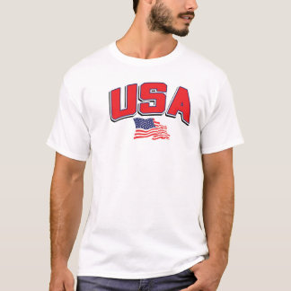 USA with American Flag T-Shirt
