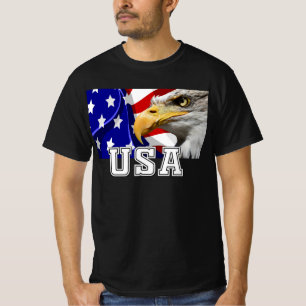 USA with an American Flag and vigilant Eagle T-Shi T-Shirt