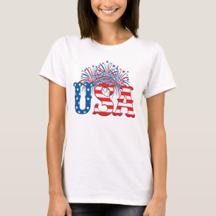 USA with fireworks T-Shirt