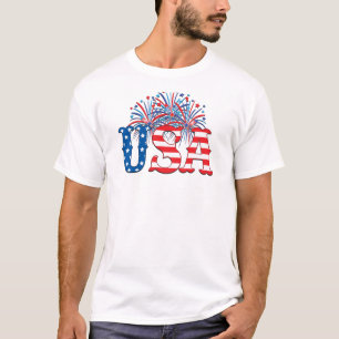 USA with fireworks T-Shirt