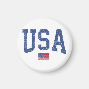 USA Women Men Kids Patriotic American Flag Distres Magnet