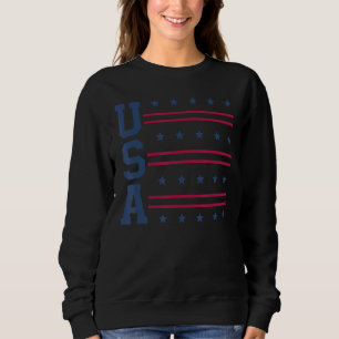 Usa Women Men Patriotic American White 4th Of Jul Sweatshirt
