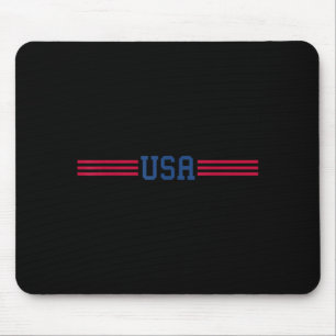 Usa Women Men Patriotic American White 4th Of July Mouse Mat