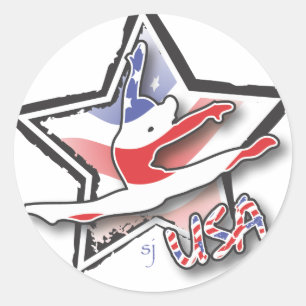 USA Women's Gymnastics Classic Round Sticker