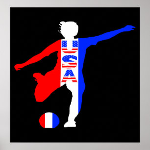 USA Women's Soccer Logo Poster