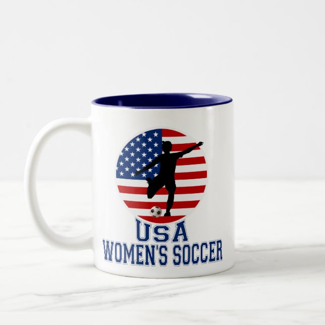 USA Women's Soccer Two-Tone Coffee Mug (Left)