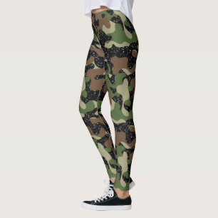 USA Woodland Camo Camouflage Army sparkle colour Leggings