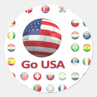 USA  World Cup 2010 South Africa Classic Round Sticker