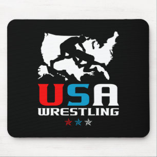 Usa Wrestling Independence Day American Flag Wrest Mouse Mat