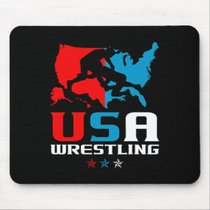 Usa Wrestling Independence Day American Flag Wrest Mouse Mat