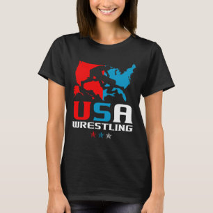 Usa Wrestling Independence Day American Flag Wrest T-Shirt