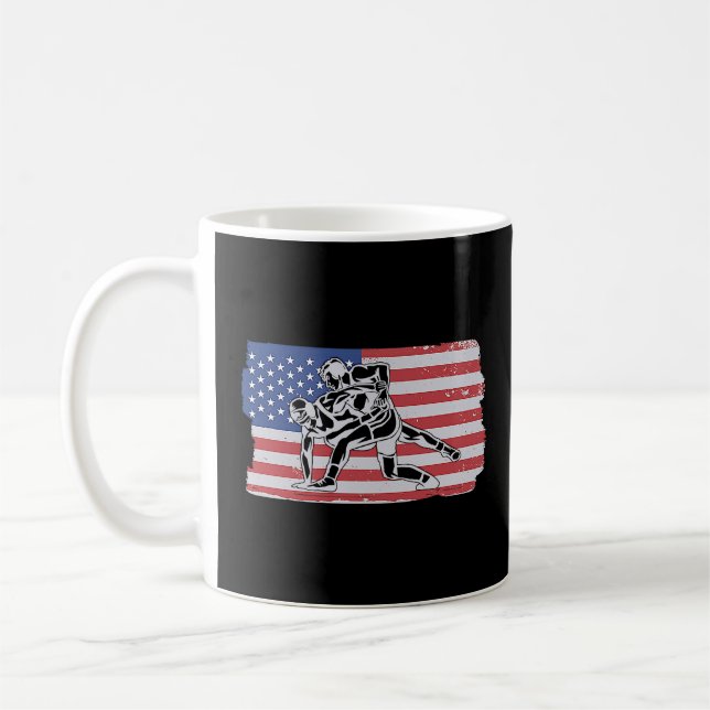 USA Wrestling Wrestler Wrestling  Coffee Mug (Left)