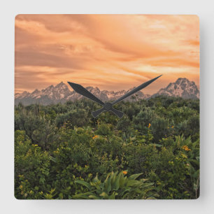 USA, Wyoming, Grand Teton National Park 1 Square Wall Clock