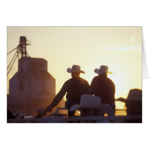 USA, Wyoming, Pine Bluffs. Two men shake