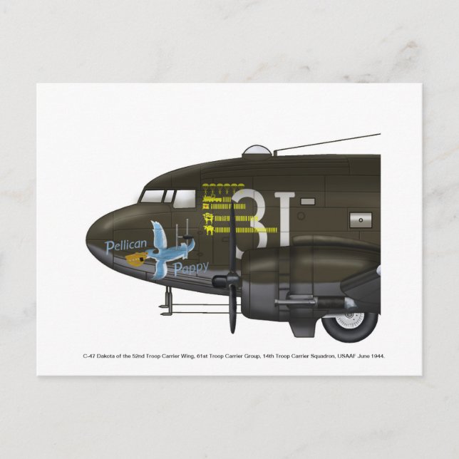 USAAF C-47 Skytrain nose art Postcard (Front)