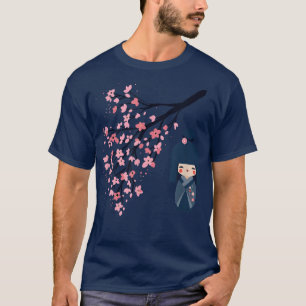 Usaburo Kokeshi doll and Japanese Sakura Cherry Bl T-Shirt