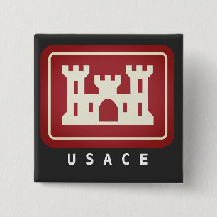 USACE Logo & Text 15 Cm Square Badge